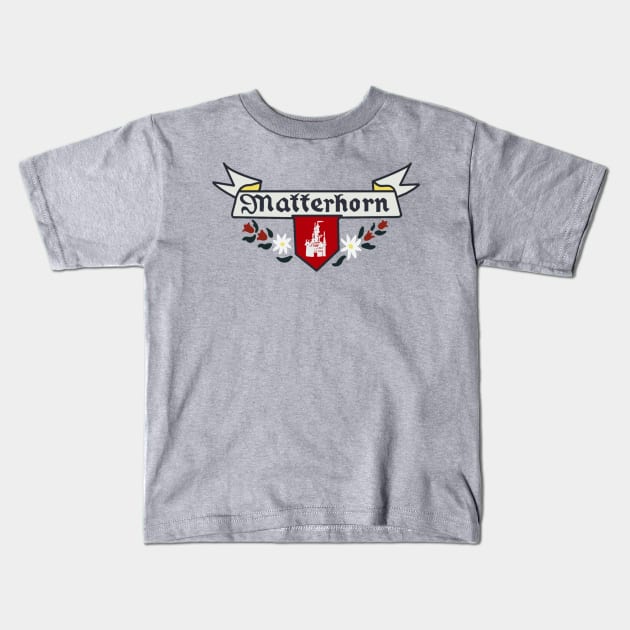 MATTERHORN BOBSLEDS Kids T-Shirt by Hundred Acre Woods Designs